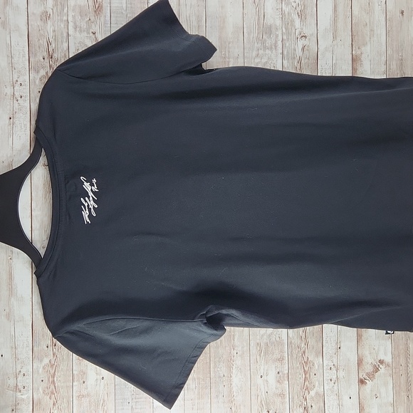 Karl Lagerfeld, Women's black Tee, bling letters fron of top. Length 26", Sz M - Picture 7 of 10